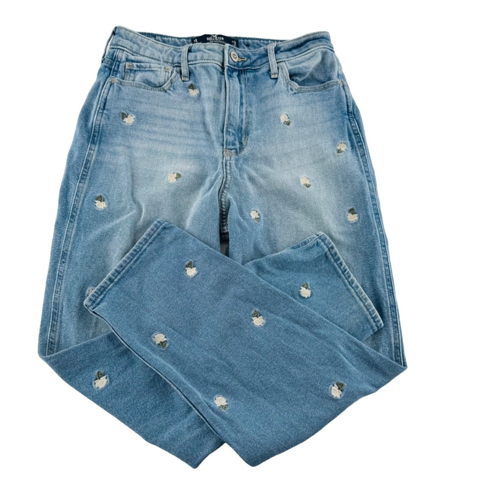 Hollister‎ Ultra High-Rise Mom Jeans Distressed Denim Size 7R